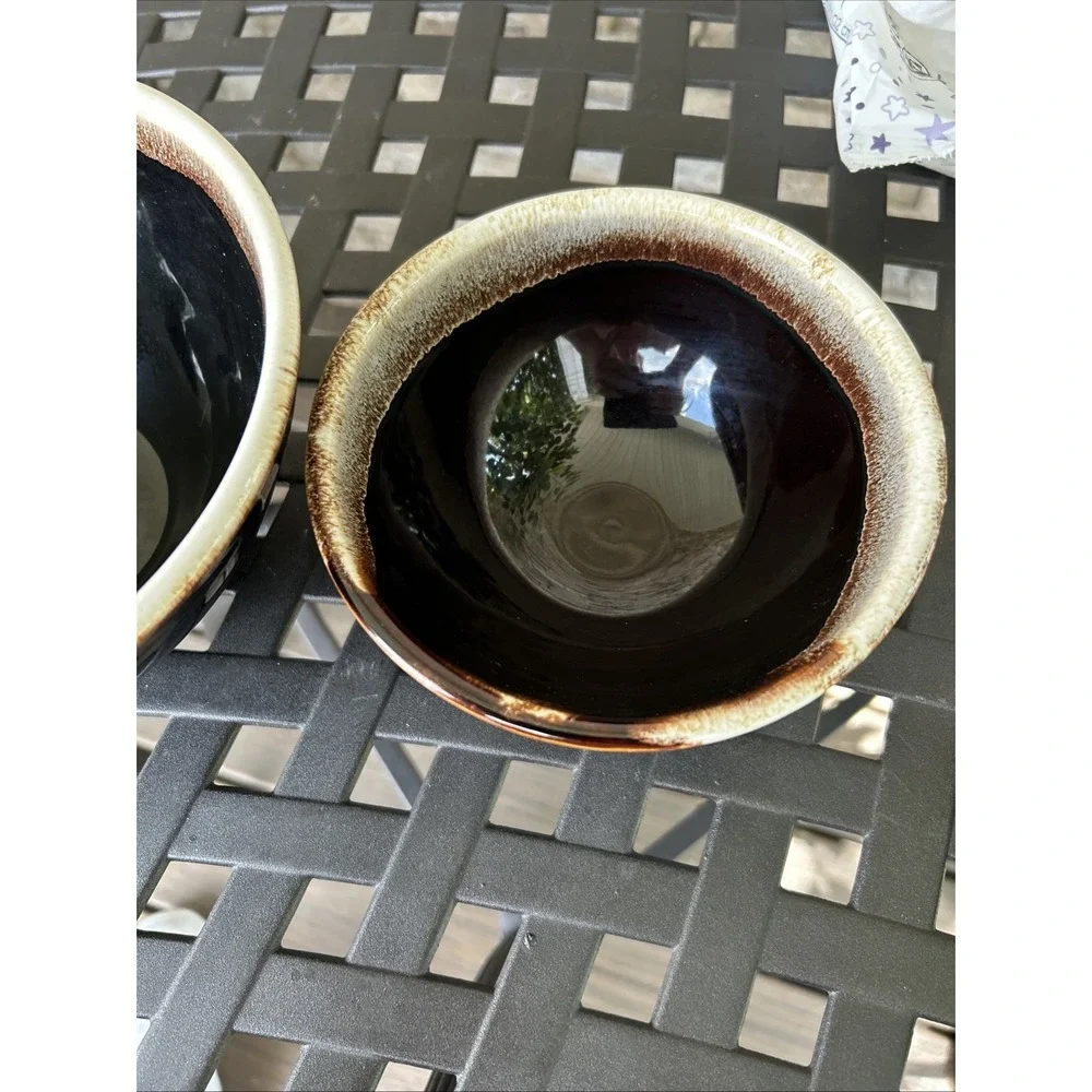 pfaltzgraff 8 Inch 6 Inch‎ Set Brown Drip Bowls Serving Mixing